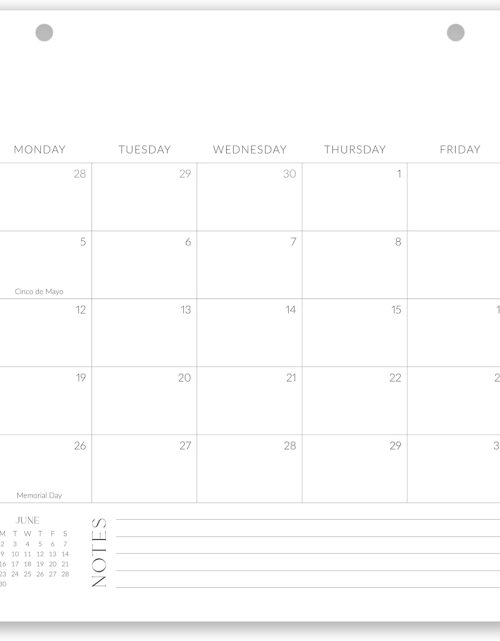 Aesthetic Desk Calendar 2025-2026 - Runs from January 2025 Until July 2026 - Minimalistic Office Desktop/Wall Calendar 16"x12" for Easy Organizing