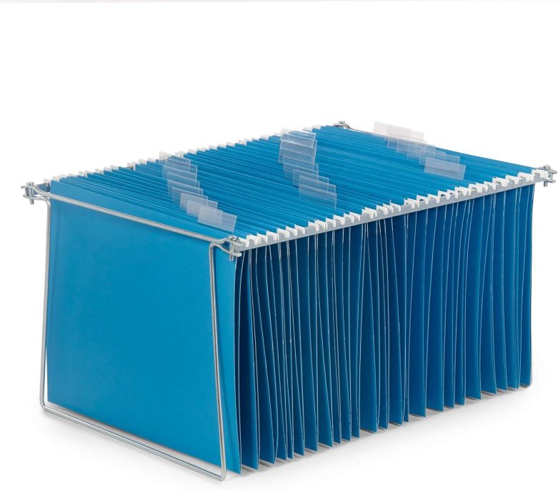 Blue Summit Hanging File Bars For File Cabinet, Letter Size, 13x17.5, Metal Files Holder Bars on Desktop, File Drawer Organizer Insert, Filing Cabinet Organizer Insert, Set of 2 - Image 4