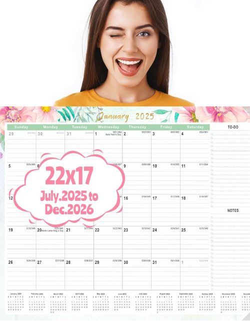 Gannyfer Desk Calendar 2025-2026 - 18 Month Large Calendar July 2025 - Dec 2026, 22" x 17" Desktop Pad Calendar, Office Supplies Perfect for Planning and Organizing In Your Home, School or Office