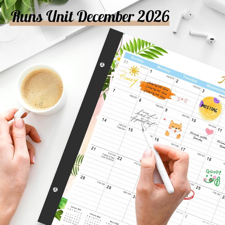 Gannyfer Desk Calendar 2025-2026 - 18 Month Large Calendar July 2025 - Dec 2026, 22" x 17" Desktop Pad Calendar, Office Supplies Perfect for Planning and Organizing In Your Home, School or Office - Image 6