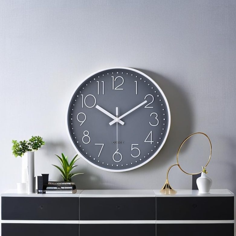 jomparis Wall Clock 12 Inch Non-Ticking Silent Battery Operated Round Wall Clock Modern Simple Style Decor Clock for Home/Office/School/Kitchen/Bedroom/Living Room - Image 6