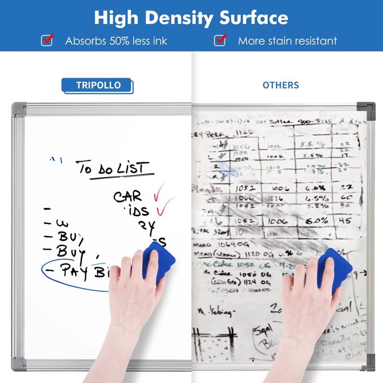 White Board Dry Erase, 24 x 18 inch Magnetic Dry Erase Board Whiteboard for Wall, Aluminum Frame Hanging Whiteboard Marker Board Writing Board for Home Classroom Office - Image 3